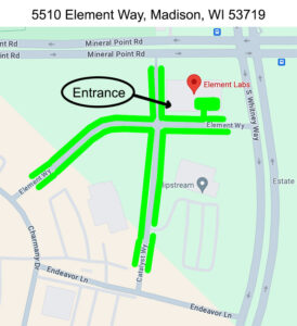 Parking map for the Element Labs building