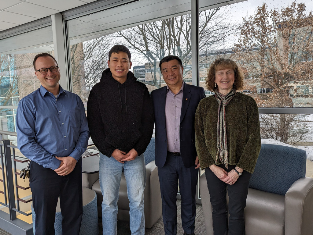Photo of Bryan Husk, Tenzin Phunsok, Tenzing Choepel, and Natalie Betz at University Research Park