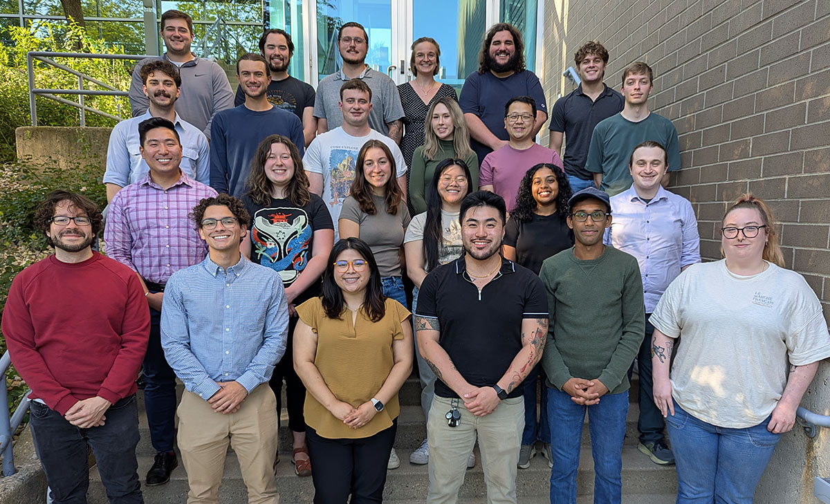 photo of the incoming Class of 2027 MS in Biotechnology Program graduate students at orientation, August 21, 2025